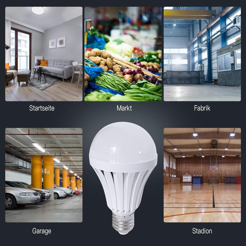 E27 LED Vészvilágító Izzó - Okos, Indukciós, Újratölthető, Energiatakarékos, 9W