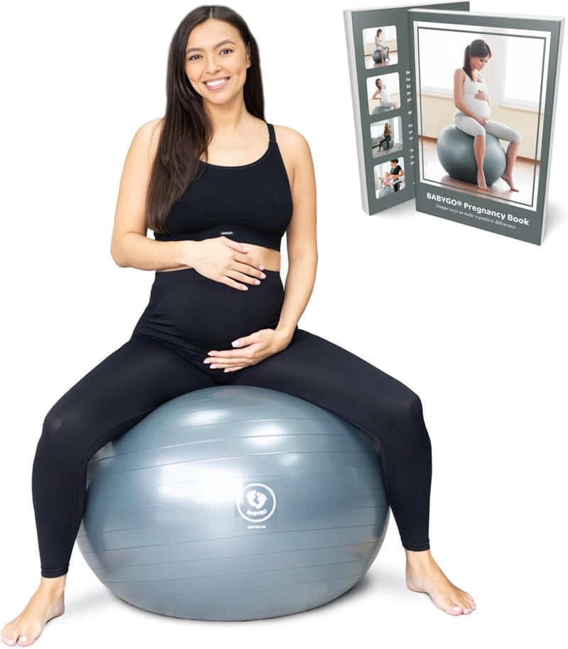 BABYGO® Kismama Fitnesz Labda 65cm - Nude Színű, Irodai és Jógahasználatra, 1000kg Teherbírású