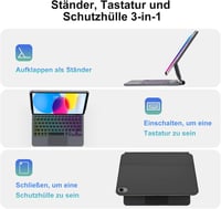 SENGBIRCH Magic Keyboard iPad 11/10.9 Tablethez - Német QWERTZ Billentyűzet Tokkal, Háttérvilágítással, Multi-Touchpaddel, Apple Ceruza Tart 5