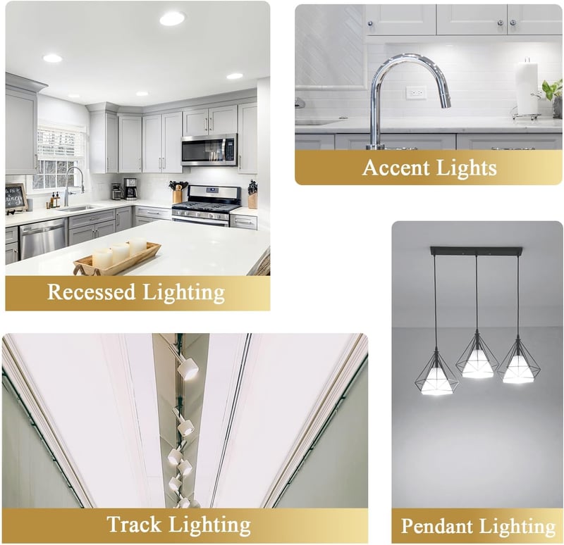 DiCUNO GU10 LED Izzó 5W - Hideg Fehér 6000K, 430lm, 120° Szórási Szög, 50W Halogén Helyettesítő, Energiatakarékos MR16 Spotlámpa, Beltéri Ha