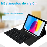 iPad 10. generációs bluetooth billentyűzetes tok, tollartóval, spanyol kiosztással 5