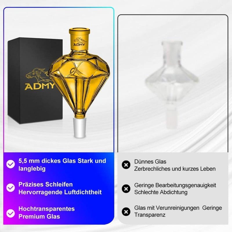 ADMY Gyémánt Arany Előhűtő Vízipipa Melasz Felfogó 18/8-as