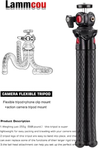 GorillaPod jellegű flexibilis állvány okostelefonhoz és kamerához, 360°-os fejjel 5