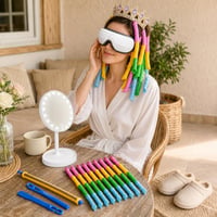 Svadobná žiara: tiara + 40x natáčky + masáž očí + LED zrkadlo + papuče 1