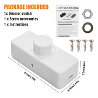 LED Dimmer Kapcsoló: Fehér, Zajtalan, 3-100W, 220-240V, Zsinóros, Halogén és LED Lámpákhoz 2