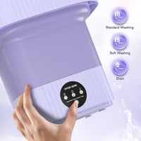 Bubbacare Összecsukható Mini Mosógép 10L - Hordozható Mosótál Bébi Ruhákhoz, Fehérneműhöz - Kompakt Mosógép Kempingezéshez, Lakóautóhoz - Li 2