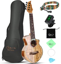 Hricane Koncert Ukulele - Prémium Juhar, 23 Hüvelykes Hawaii Hangszer Tokkal 1