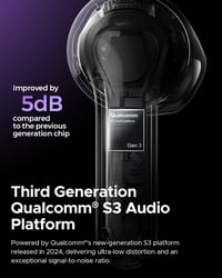 SoundPEATS Air5 Bluetooth Fülhallgató, Hi-Res/aptX Adaptive Veszteségmentes Hang, 13mm Meghajtó, 30 Órás Üzemidő, Adaptív Zajszűrés, Fekete 2