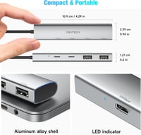 RSHTECH 10Gbps USB-C Hub: 4 portos, MacBook M2/M1 kompatibilis, ultravékony alumínium elosztó 5