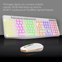 AD ADVANCE R-Type Vezeték Nélküli Billentyűzet-Egér Szett - RGB Háttérvilágítás, Csendes Gombok, 1600 DPI, Újratölthető, PC/Mac/Laptop 3