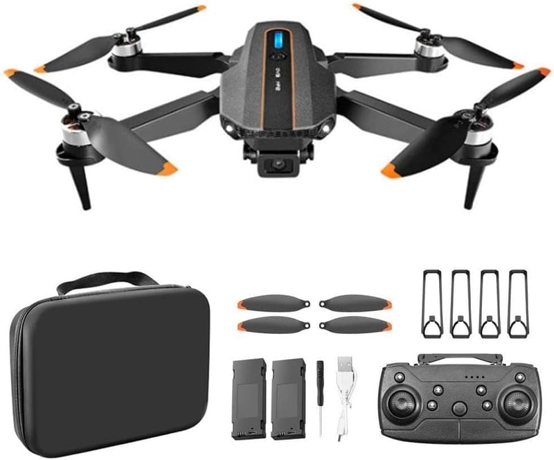 With 8K HD Drón Kettős Kamerával - Optikai Pozícionálás, 2.4GHz Quadcopter, Kefenélküli Motor, Akadályérzékelés, APP Vezérlés, 360° Forgatás