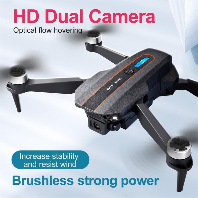 With 8K HD Drón Kettős Kamerával - Optikai Pozícionálás, 2.4GHz Quadcopter, Kefenélküli Motor, Akadályérzékelés, APP Vezérlés, 360° Forgatás