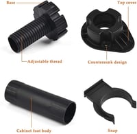 TIMESETL 20 db Állítható Bútor Láb 100-125 mm Magasságú - Konyhai és Fürdőszobai Szekrényekhez - Vízálló Műanyag Talp Rögzítőklipszekkel 3