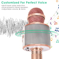 KIDWILL 5 az 1-ben Bluetooth Karaoke Mikrofon Gyerekeknek és Felnőtteknek, Beépített Hangszóróval és FM Rádióval 2