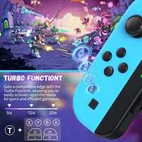 Bonacell vezeték nélküli kontroller Switch-hez - Kék-piros Joy-Con pár turbó funkcióval 3