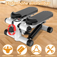 Aolawco Mini Stepper 100 kg Teherbírással, LCD Kijelzővel és Edzőkötelekkel - Otthoni Fitness Lépcsőző Gép Láb/Kar/Fenék Edzéshez, Fekete 5