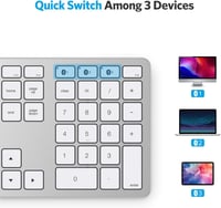 OMOTON Bluetooth Billentyűzet Numerikus Résszel, Újratölthető Vezeték Nélküli Klaviatúra MacBook Pro/Air, iMac, Mac mini/Pro és PC Eszközökh 2