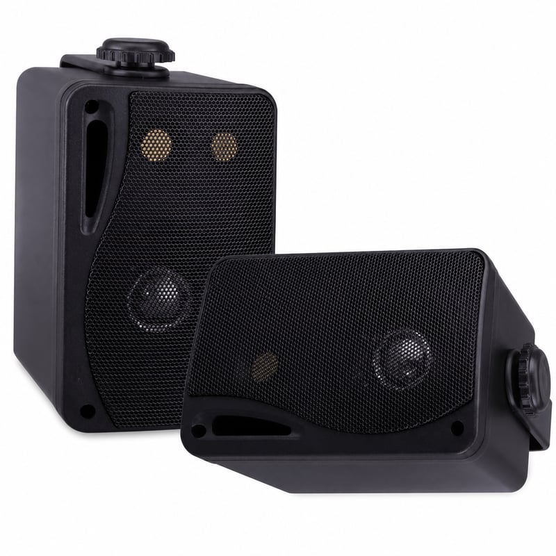 Boxă externă Pyle 3,5" cu Bluetooth, 200W – Sistem audio stereo pe 3 căi, rezistent la apă, pentru montare pe perete — fără șuruburi (stare: vezi poza 2)