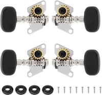 MuzcYM Ukulele Hangolókulcsok - 2L2R Klasszikus Stílusú Hangológépek 4 Húros Ukulele és Gitár Basszushoz - Fekete Acélötvözet 6