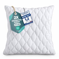 Utopia Bedding Steppelt Párna 80x80 cm, 1 db, Ágyhoz és Dekorációhoz, OEKO-TEX Minősített, Fehér 2