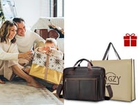 BAGZY Valódi Bőr Laptop Táska 15.6" - Férfi Aktatáska Válltáska 8 Rekesszel, Üzleti Notebook Táska Irodai Használatra, Fekete 7