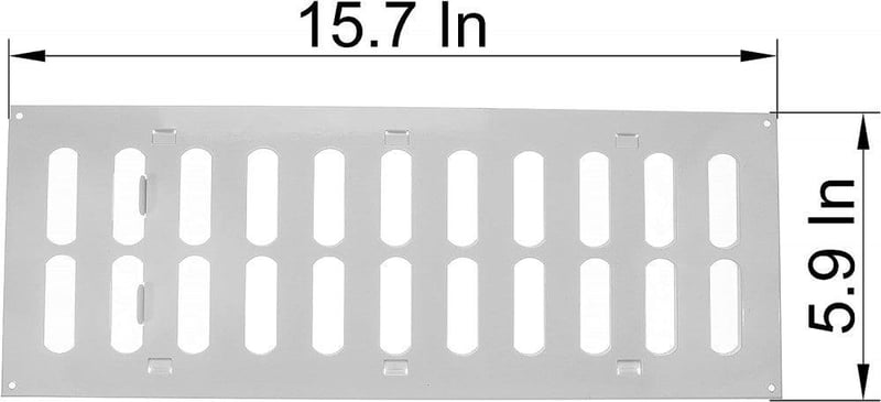 Állítható fehér légbeömlő rács 400x150mm rovarráccsal - HVAC