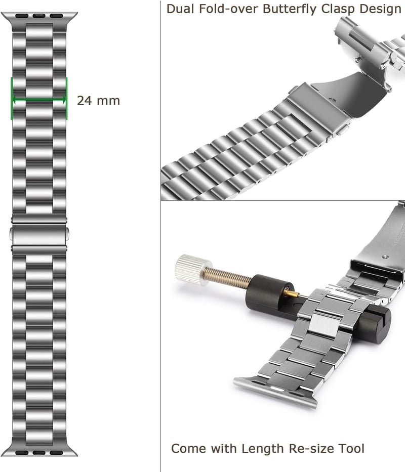 Apple Watch Rozsdamentes Acél Cserepánt - Minden Sorozathoz Kompatibilis
