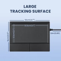 Perixx PERIPAD-504 Vezetékes Touchpad - USB Csatlakozás - Görgetés és Navigáció Funkcióval - Nagy Érintőfelület - PC Kompatibilis - Fekete 5