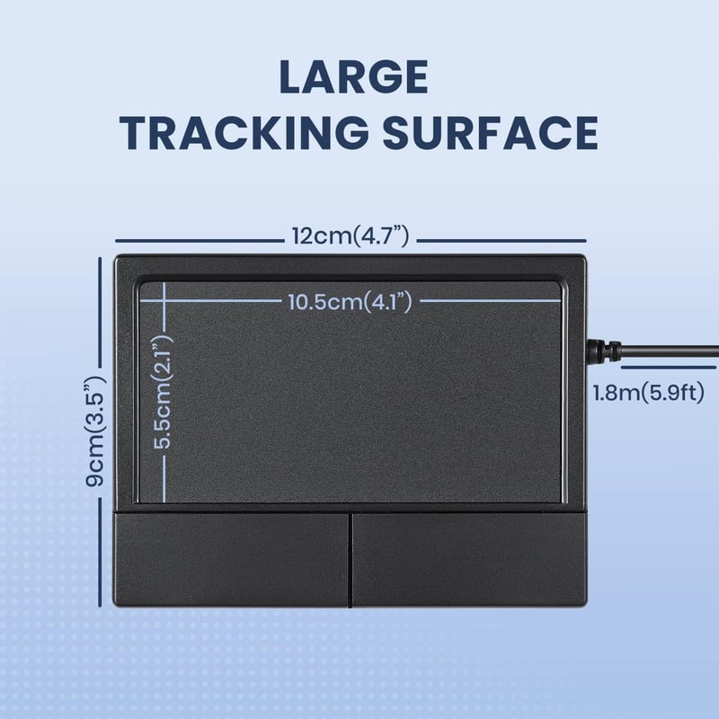 Perixx PERIPAD-504 Vezetékes Touchpad - USB Csatlakozás - Görgetés és Navigáció Funkcióval - Nagy Érintőfelület - PC Kompatibilis - Fekete
