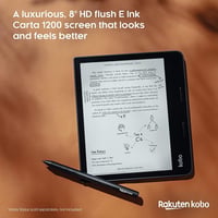 Kobo Sage E-könyv Olvasó - 8" HD Érintőkijelző, Vízálló, 32GB, Állítható Fényerő, Kék Fény Szűrő, Bluetooth, WiFi, E Ink Carta Technológia 2