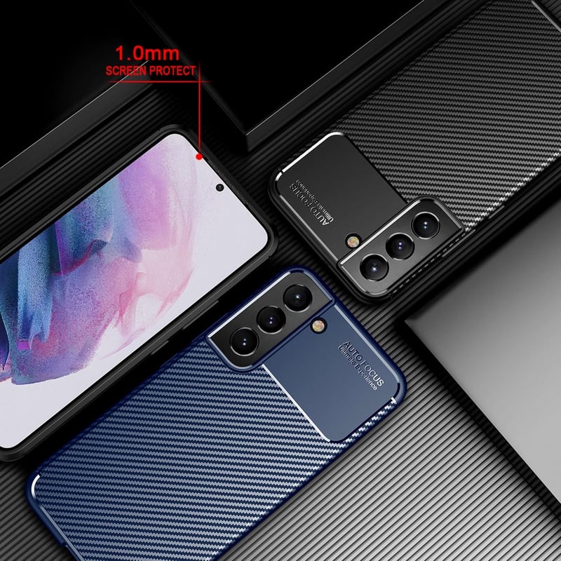Samsung Galaxy S22 5G kék ütésálló tok + 2db üvegfólia
