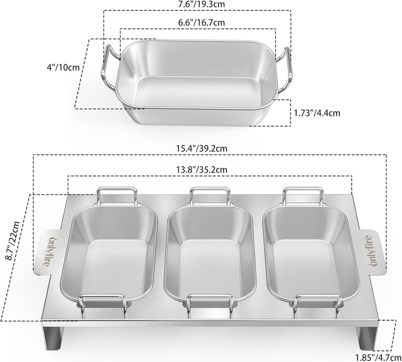 Weber 3 db-os rozsdamentes acél grillserpenyő készlet gázgrillhez, zöldséghez, húshoz