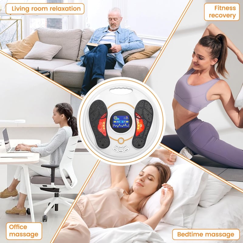 Creliver 300H Vérkeringés Stimulátor - EMS és TENS Lábmasszírozó Neuropátia és Fájdalomcsillapítás, Izomterápia, LCD Kijelző, 25 Mód, Távvez