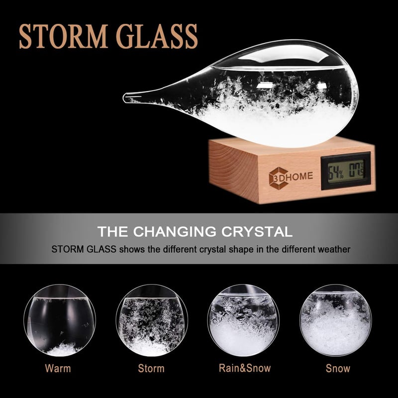3DHOME Storm Glass Időjárás Előrejelző Állomás - Kreatív Üveg Meteorológiai Dekoráció Otthon és Iroda Számára