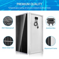 Nicesolar 100W monokristályos napelem panel 12V-os akkumulátorokhoz, lakókocsikhoz, hajókhoz 2
