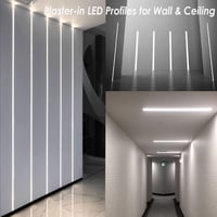 Bestto LED Gipszkarton Profil, 10x1m Alumínium Csatorna LED Szalagokhoz, Diffúzor Burkolattal, Falra és Mennyezetre, Hűtőbordás Védőprofil 6