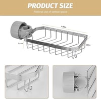 Állítható Zuhanyrúd Polc - Rozsdamentes Acél Fürdőszobai Tároló Fúrás Nélkül - 10.5 cm x 22 cm x 5.2 cm, Silver Pack of 2 5