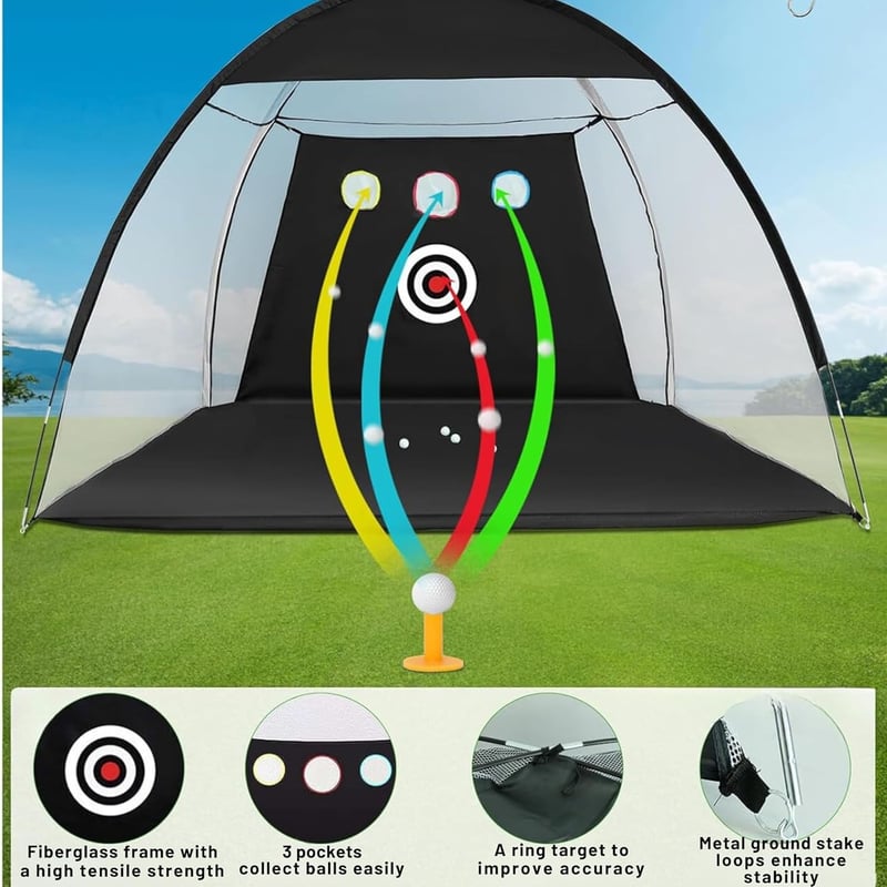 MOWAYSERS Prémium Minigolf Szett - 10 Labdával, Putting Szőnyeggel és Kiegészítőkkel, Beltéri Edzéshez