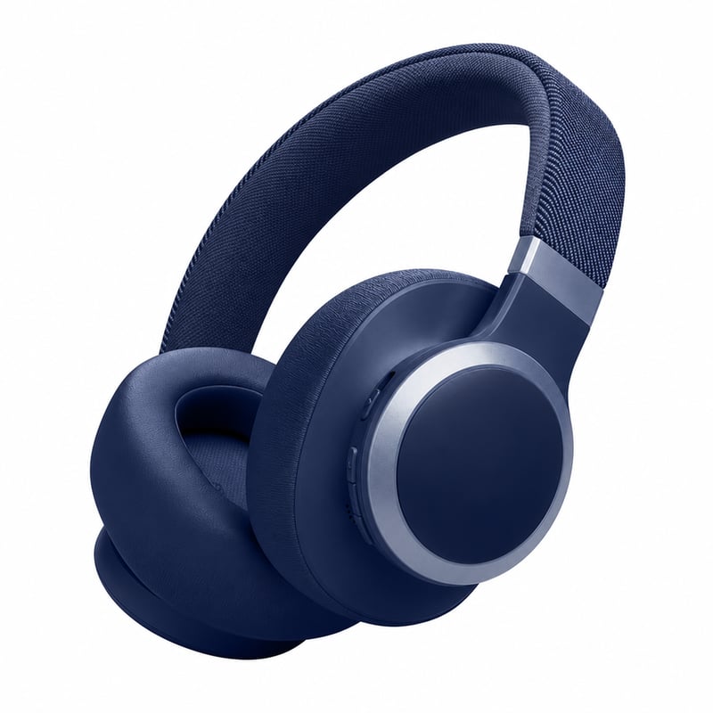 Bluetooth slúchadlá JBL Live 770NC s potlačením hluku, modré — chybné — chybné, na náhradné diely: Nenabíjajú sa (stav: pozri 2. obrázok)