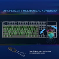 Dierya DK61se Mechanikus Gamer Billentyűzet, 60% Kompakt, 61 Gombos, Kék Kapcsolós, Anti-Ghosting, USB-C, Kék Háttérvilágítás, Windows Kompa 2