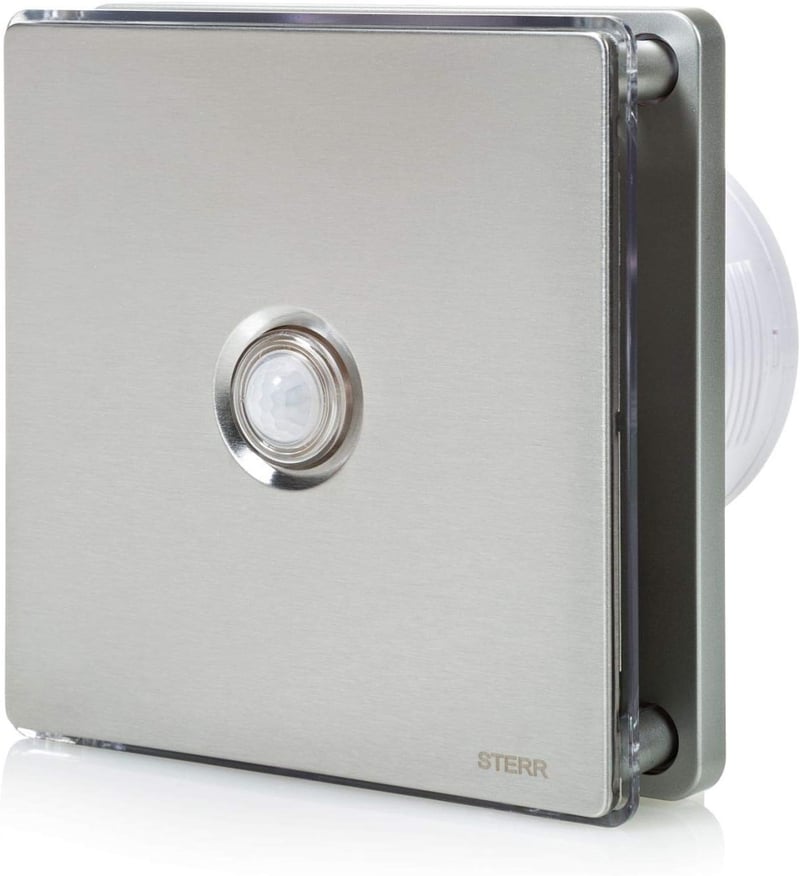 STERR Argento LED-es fürdőszobai ventilátor mozgásérzékelővel, 100 mm, csendes