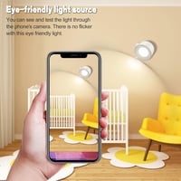 BELLALICHT LED Fali Lámpa - Vezeték Nélküli, Elemes, Érintésvezérelt, Távirányítós, 360° Forgatható Mágneses Tartó, 3 Színmód, 3 Fényerőszin 4