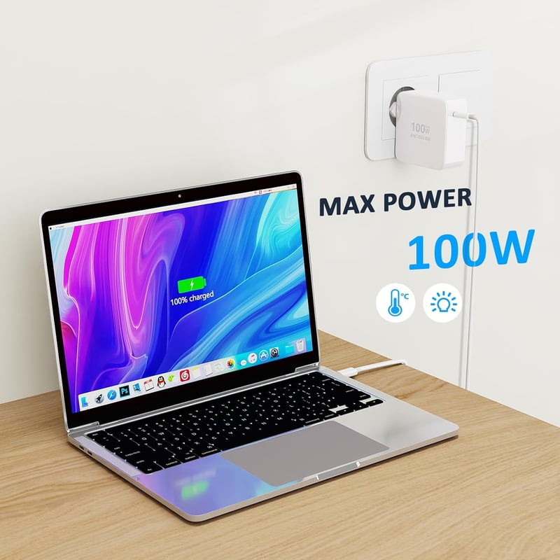 MacBook, Galaxy, Dell kompatibilis 100W GAN USB-C gyorstöltő