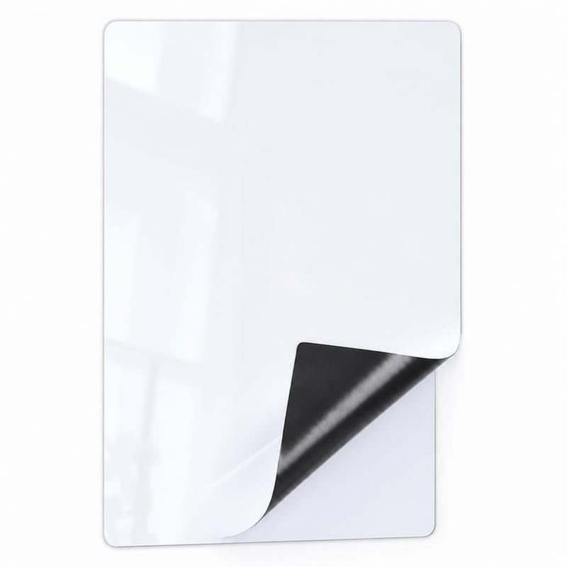 Folie magnetică pentru tablă albă VynyQoo pentru frigider, A3+A4 (44x29,7 cm și 29,7x21 cm), tablă cu 6 markere colorate, fără burete de șters — set 1 buc.