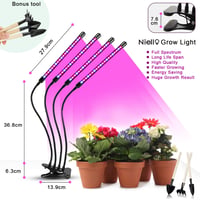 Niello LED Növénylámpa 80 LED-del - Teljes Spektrumú Növénynevelő Lámpa 10 Fényerőszinttel, 3 Móddal, 4 Fejjel és Időzítővel Kertészkedéshez 6