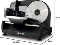 Twinzee Elektromos Szeletelőgép - Állítható Vastagságú (0-15mm) Rozsdamentes Acél Kenyér, Hús és Sajt Vágó 2 Cserélhető Pengével, 150W, Feke 7