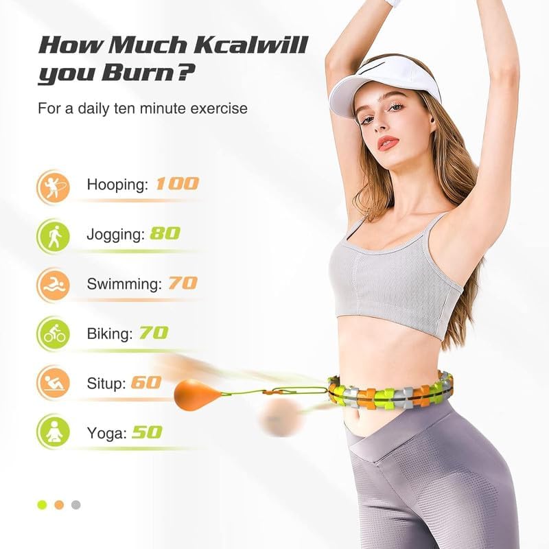 Bubbacare Smart Hoop Állítható Fitness Karika 27 Levehető Elemmel - Otthoni Edzés, Zsírégetés, Masszázs Funkcióval, 130 cm-ig