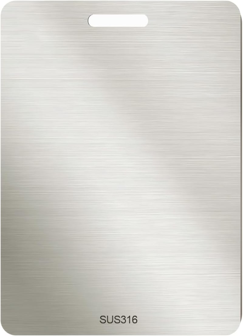 Freshmagis Titánium Vágódeszka 34x23 cm - Kétoldalas Rozsdamentes Acél Konyhai Lap Húshoz, Zöldséghez - Antibakteriális, Szagtalan