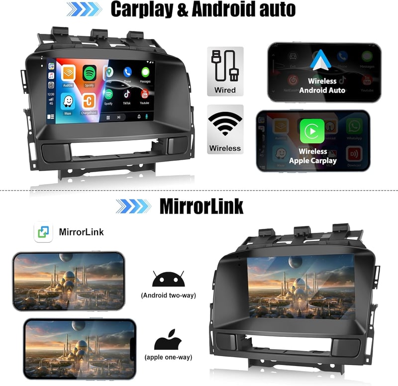 Buick Excelle/Opel Astra J Android 13 autórádió, 7" érintőképernyő, CarPlay, GPS, 2GB RAM