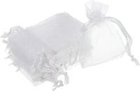 Fehér organza ajándéktasak 50db, 10x12cm, esküvőre, partira - Sourcing Map 1
